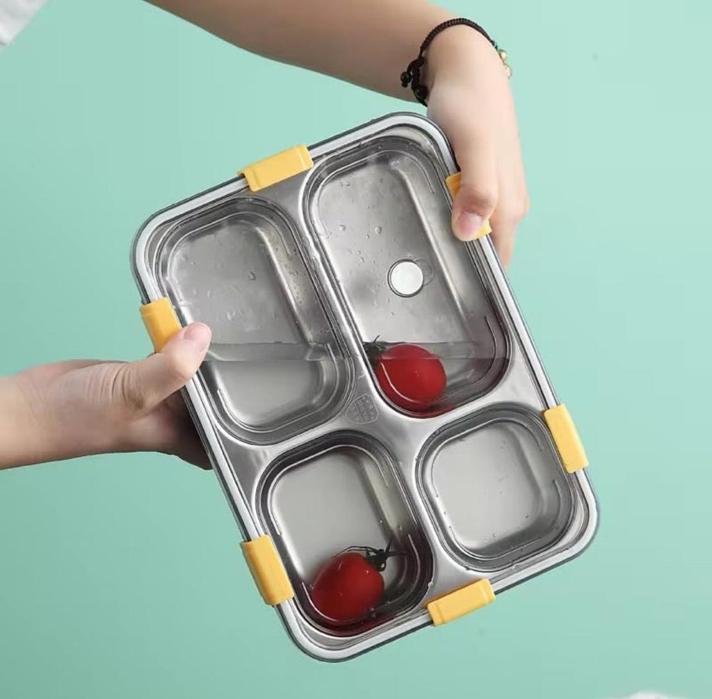 Endzone Stainless Steel 4-Compartment Lunch Box