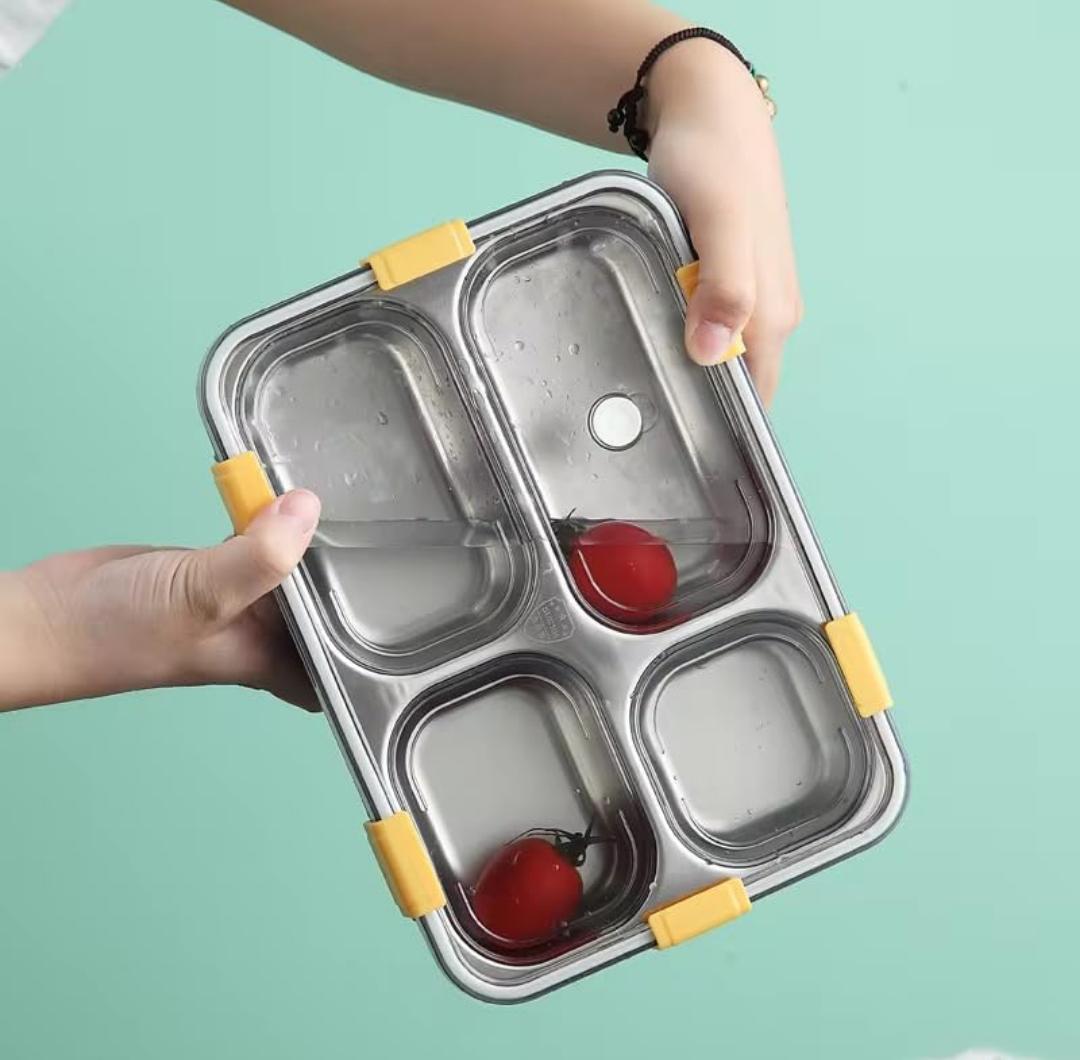 Endzone Stainless Steel 4-Compartment Lunch Box