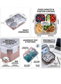 Endzone Stainless Steel 4-Compartment Lunch Box