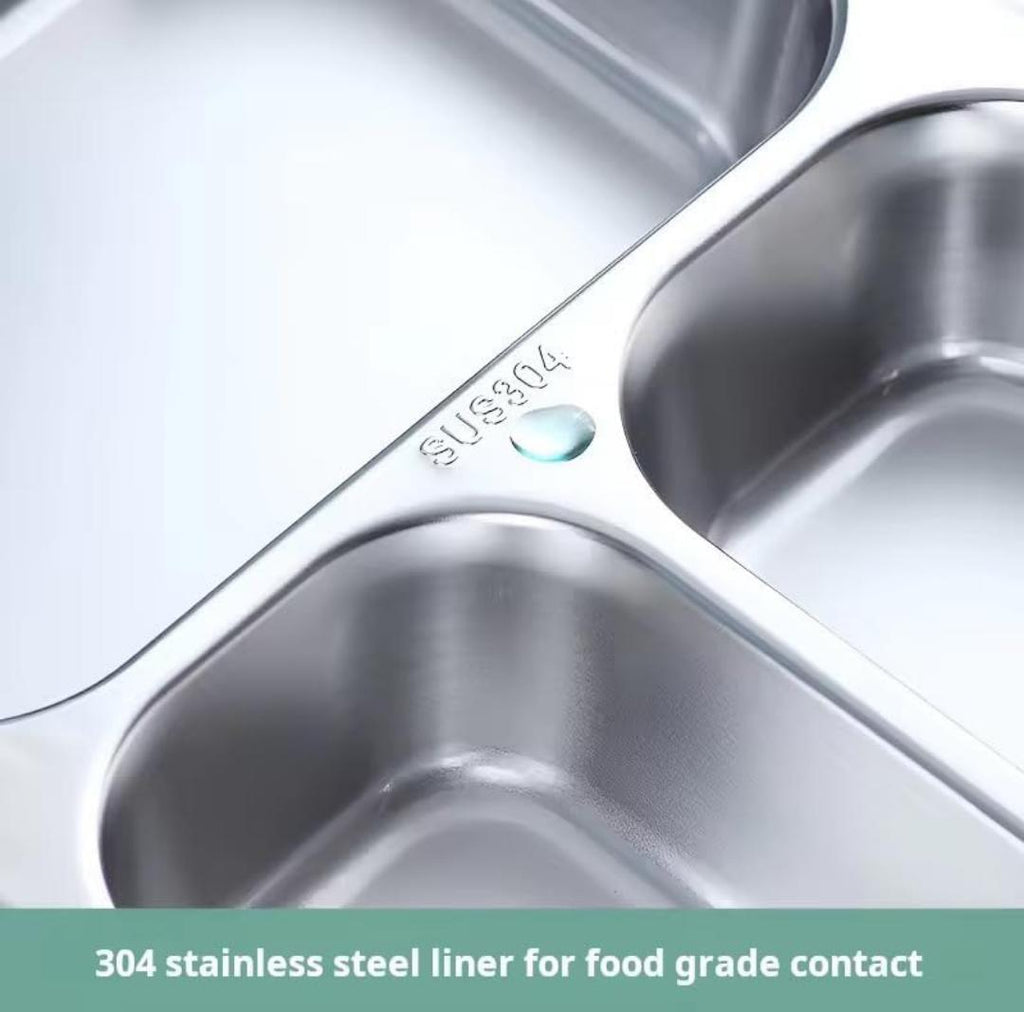 Endzone Stainless Steel 4-Compartment Lunch Box