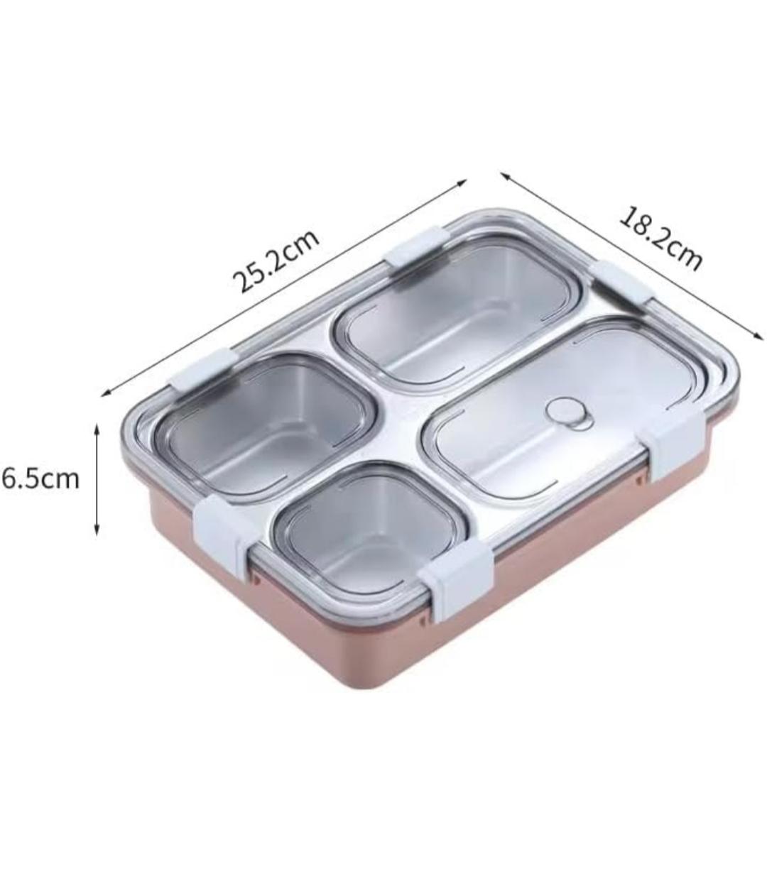 Endzone Stainless Steel 4-Compartment Lunch Box