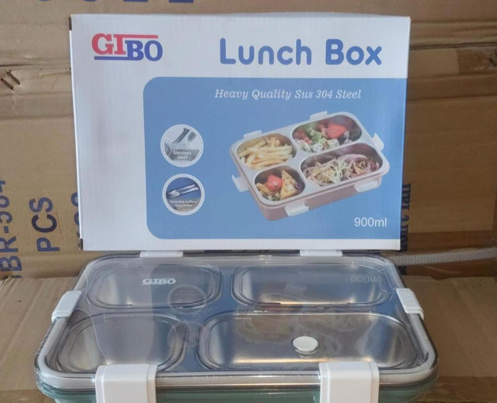 Endzone Stainless Steel 4-Compartment Lunch Box